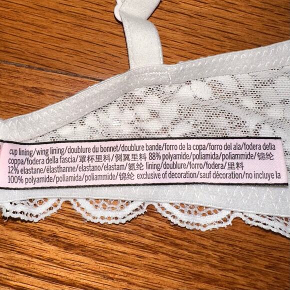 Victorias Secret Body by Victoria Unlined Demi Ivory Lace Bra Size 34C - Picture 10 of 12